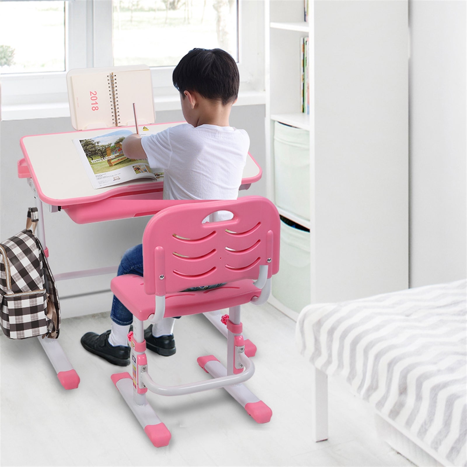 Pink Adjustable Lifting Desk