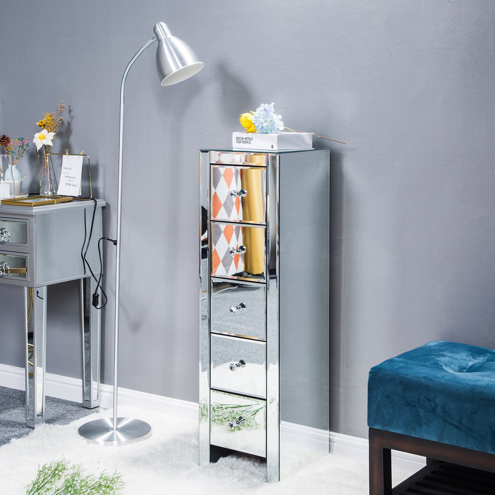 Lesedi Mirrored Bedside Chest