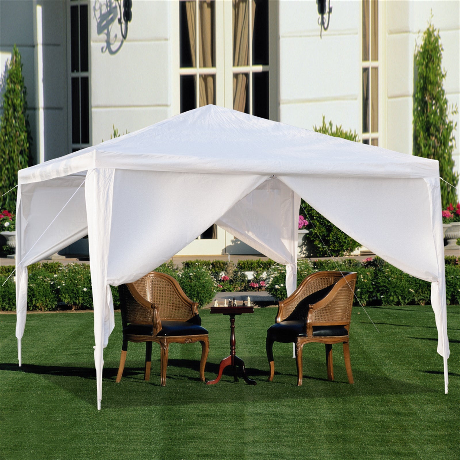 White 3x3m Four Sided Gazebo