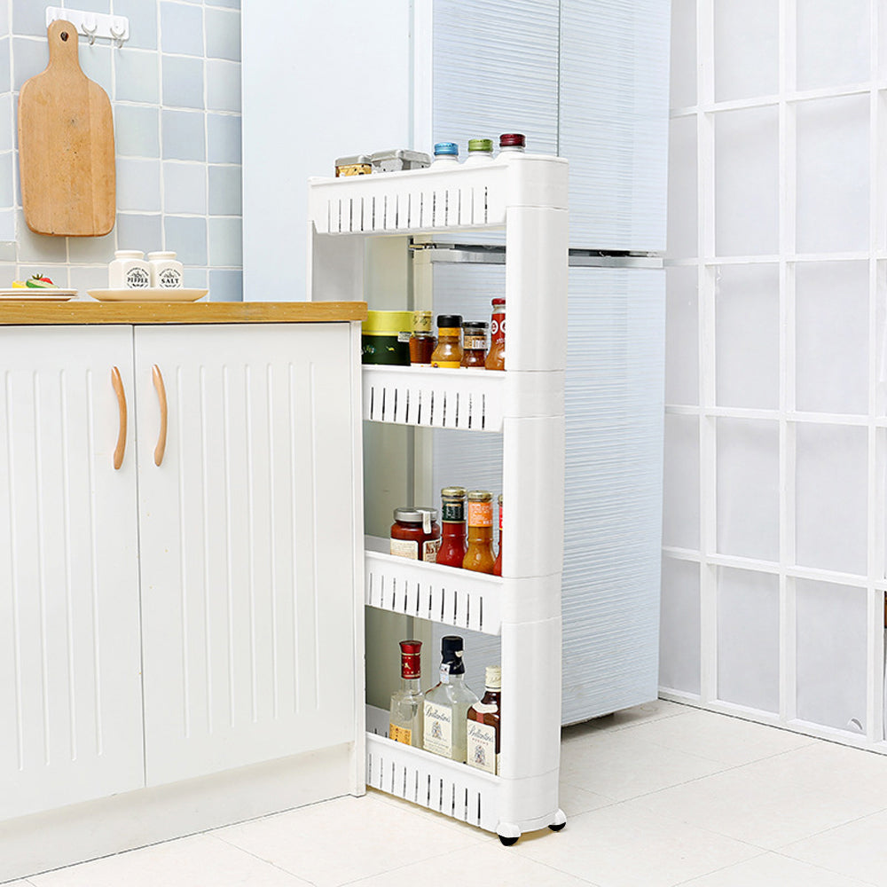 4-Tier Portable Plastic Storage Rack