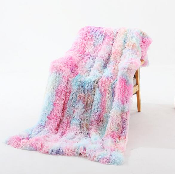 Rainbow Splash Fuzzy Blanket