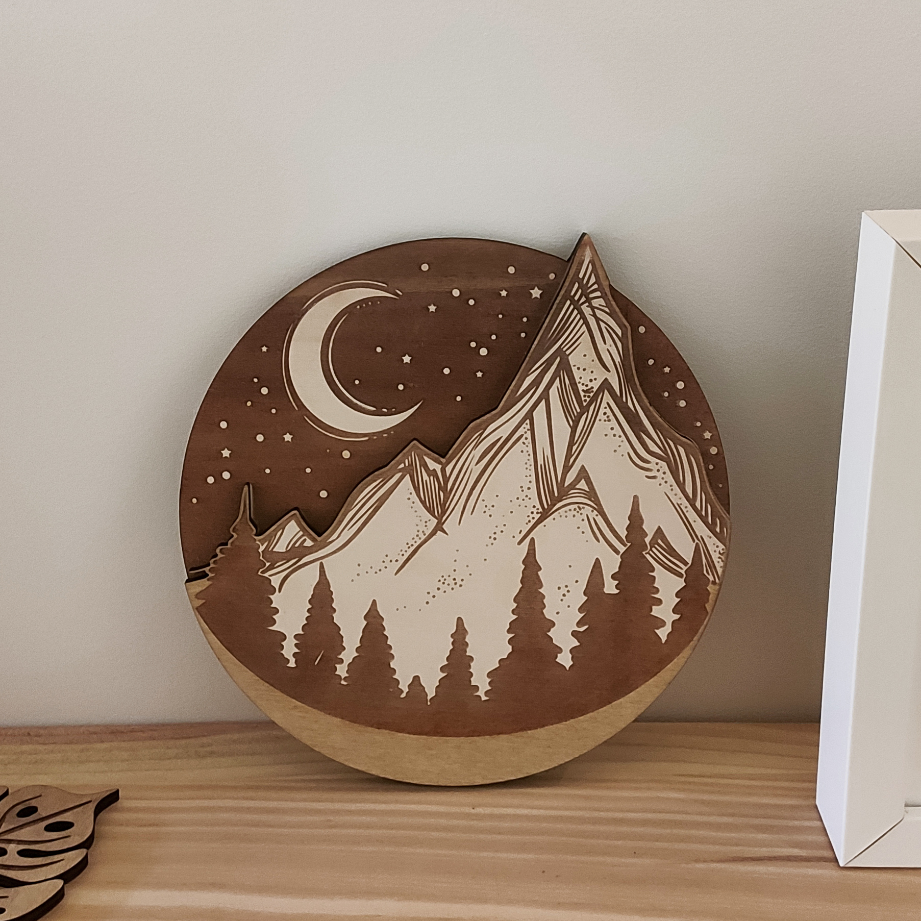 Handmade Night Forest Wooden Wall Art