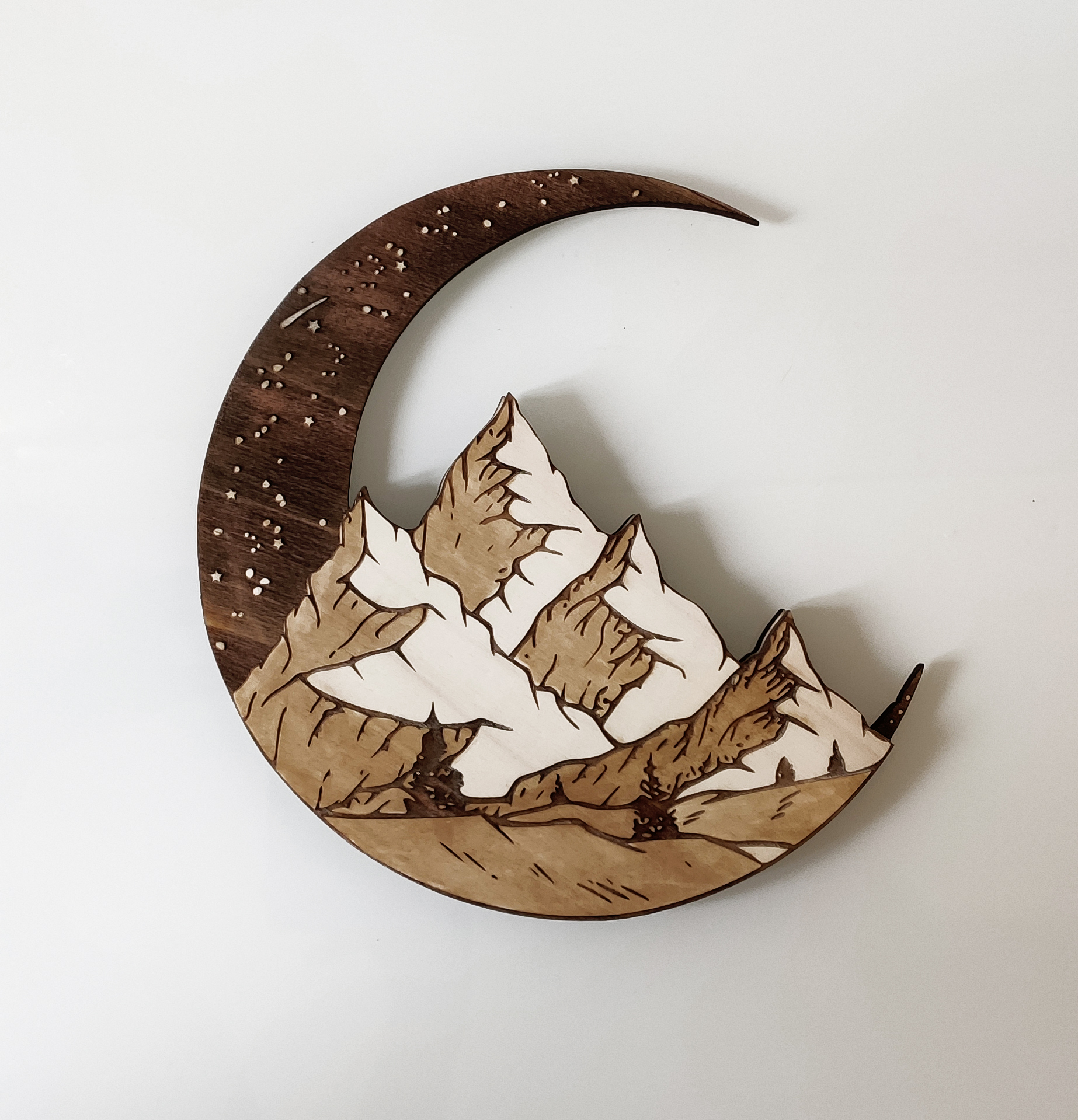 Handmade Mountain Moonscape Wall Art