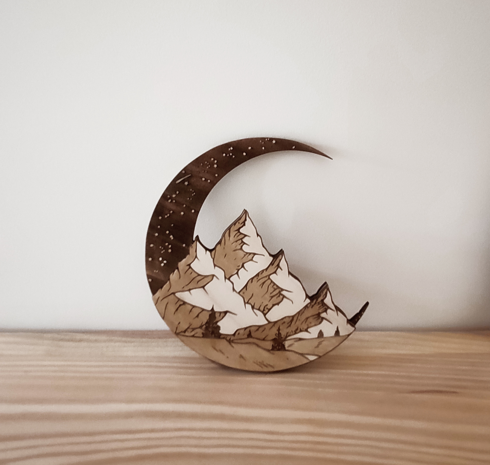 Handmade Mountain Moonscape Wall Art