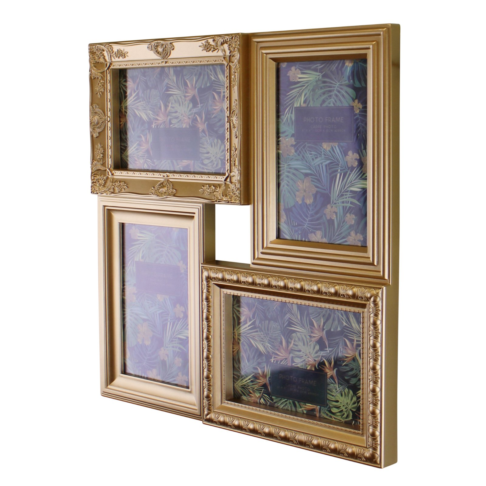 4 Connected Gold Photo Frames