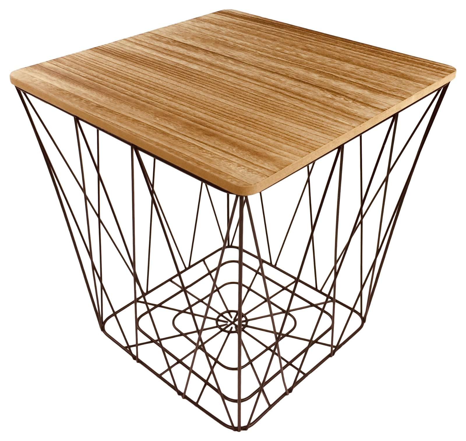 Geometric Black Wire Square Side Table