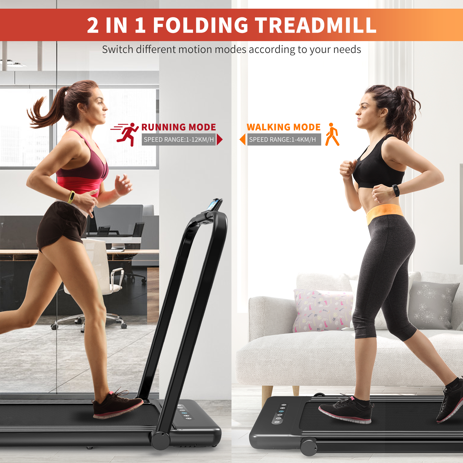 Inova 2 in 1 Folding Treadmill with Bluetooth