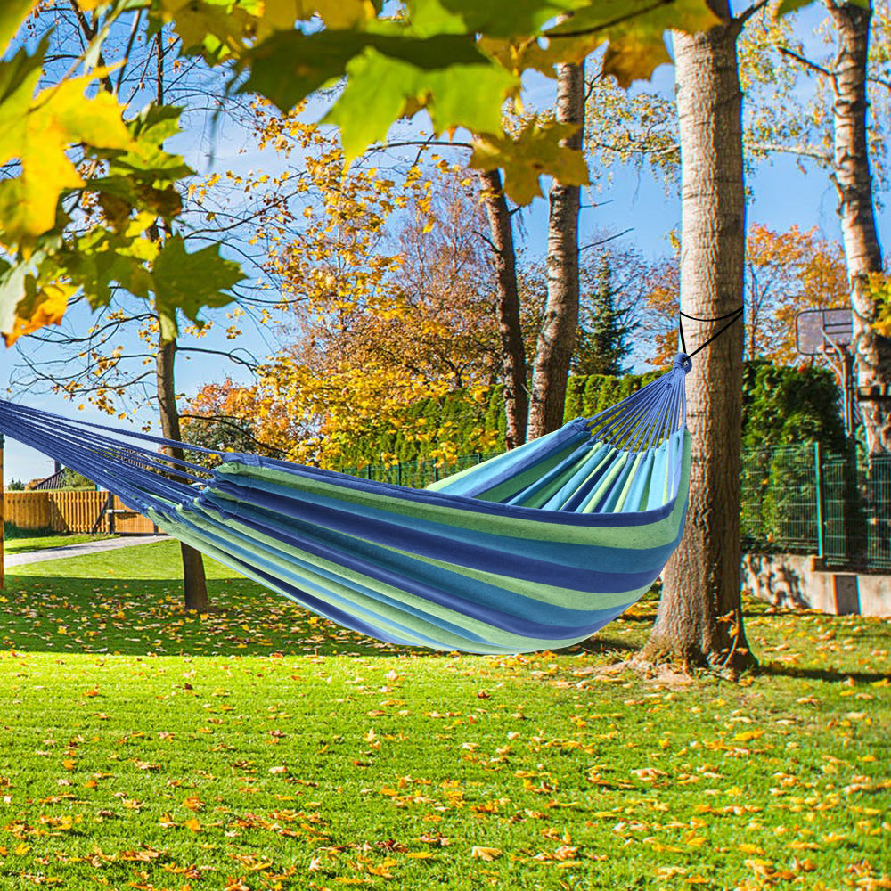 Thick Blue Stripe Hammock In A Bag