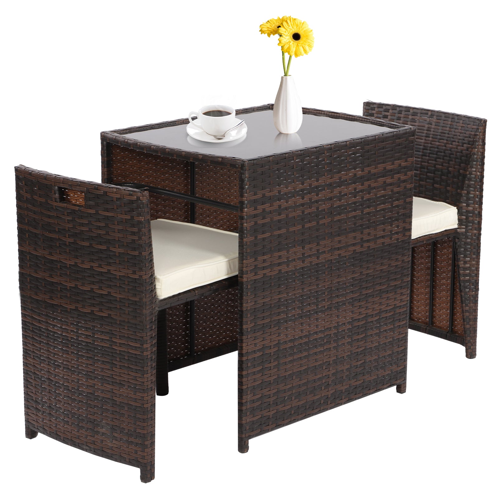 2 Seater Rattan Table Garden Set