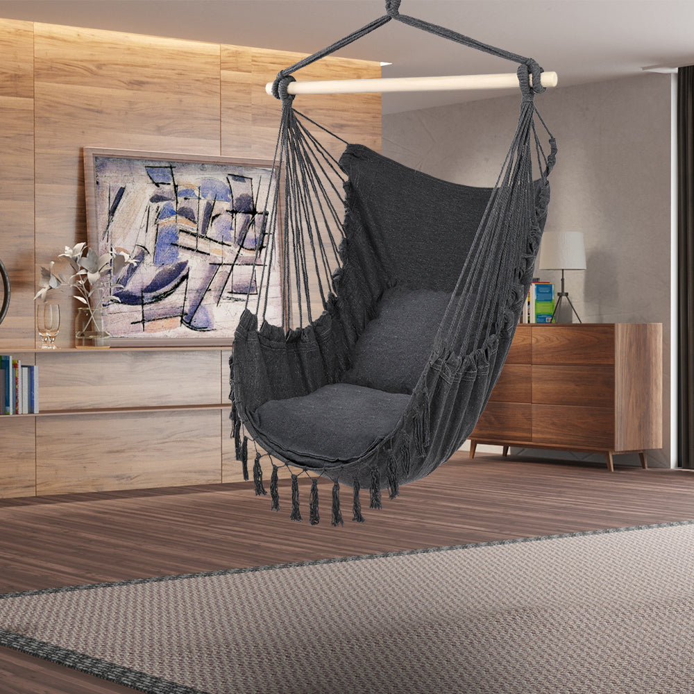 Bohemian Grey Hanging Hammock Swing