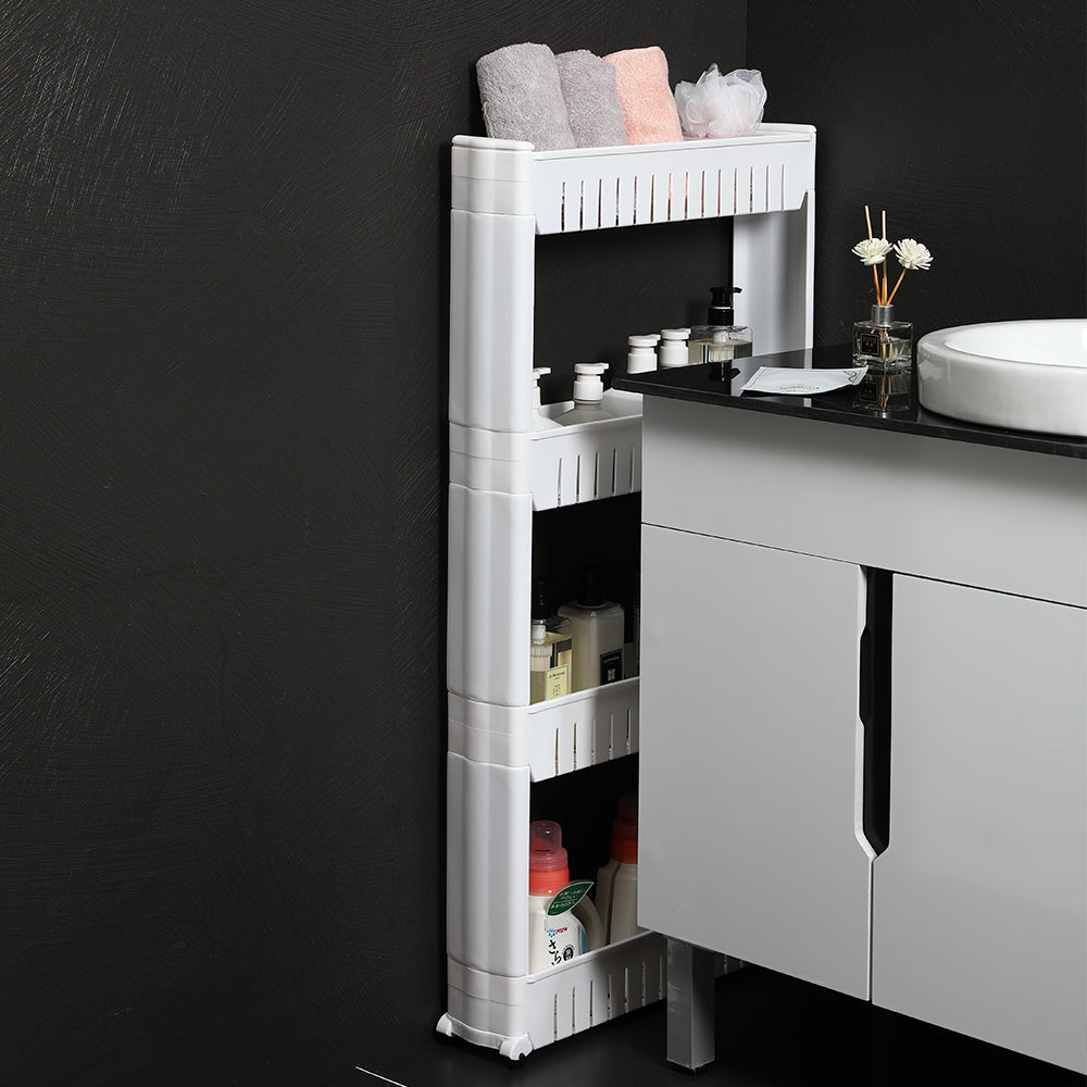 4-Tier Portable Plastic Storage Rack