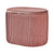 Pink Velvet Ridge Oval Ottoman
