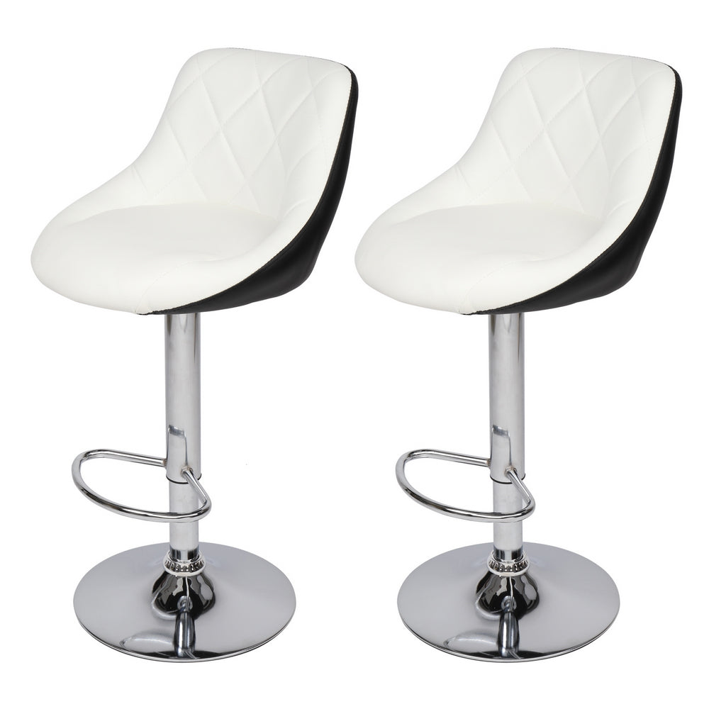 2pcs Evenny Bar Stools - White & Black