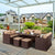 Brown 9 Seater Rattan Garden Furniture Set
