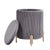 Ridge Velvet Storage Ottoman With Gold Legs