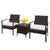 2 Seater Brown Rattan Garden Set