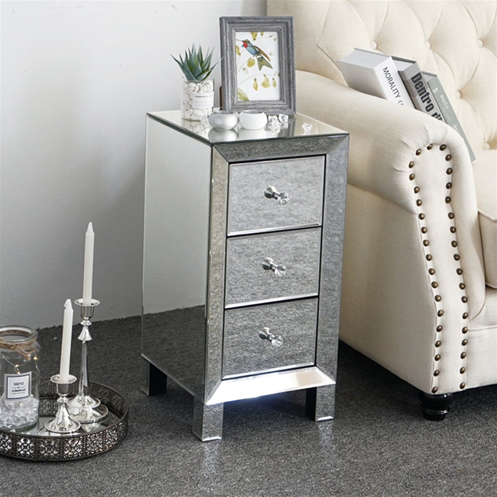 Milano Mirrored Bedside Chest