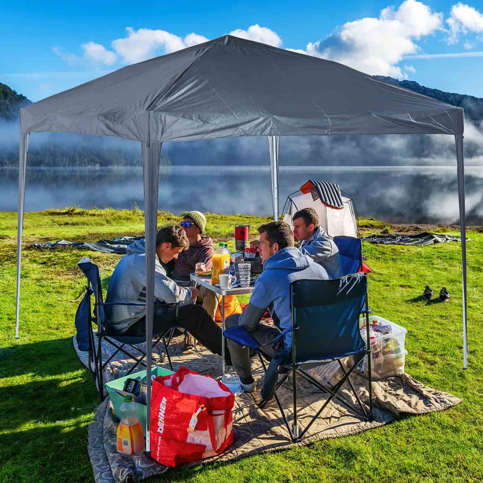 Grey 2m x 2m Pop Up Gazebo with Travel Bag