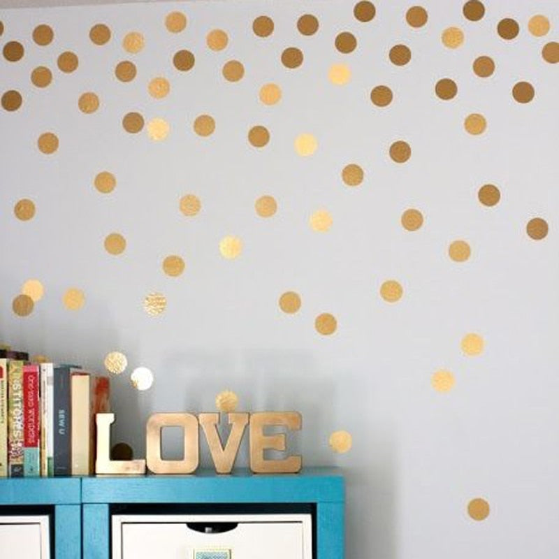 Gold Polka Dot Wall Sticker Kids