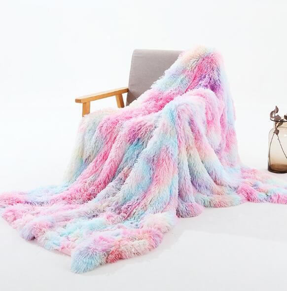 Rainbow Splash Fuzzy Blanket