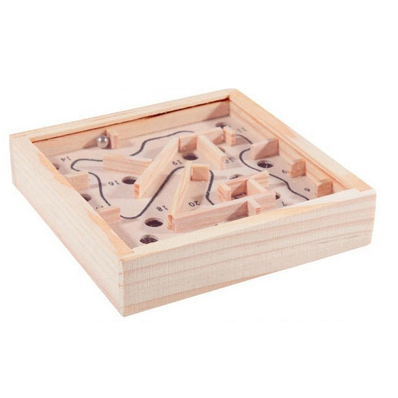 Handcrafted Mini Wooden Labyrinth Maze Game