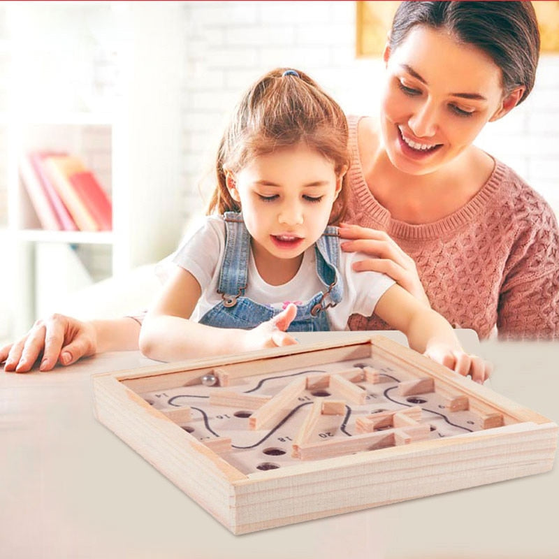 Handcrafted Mini Wooden Labyrinth Maze Game