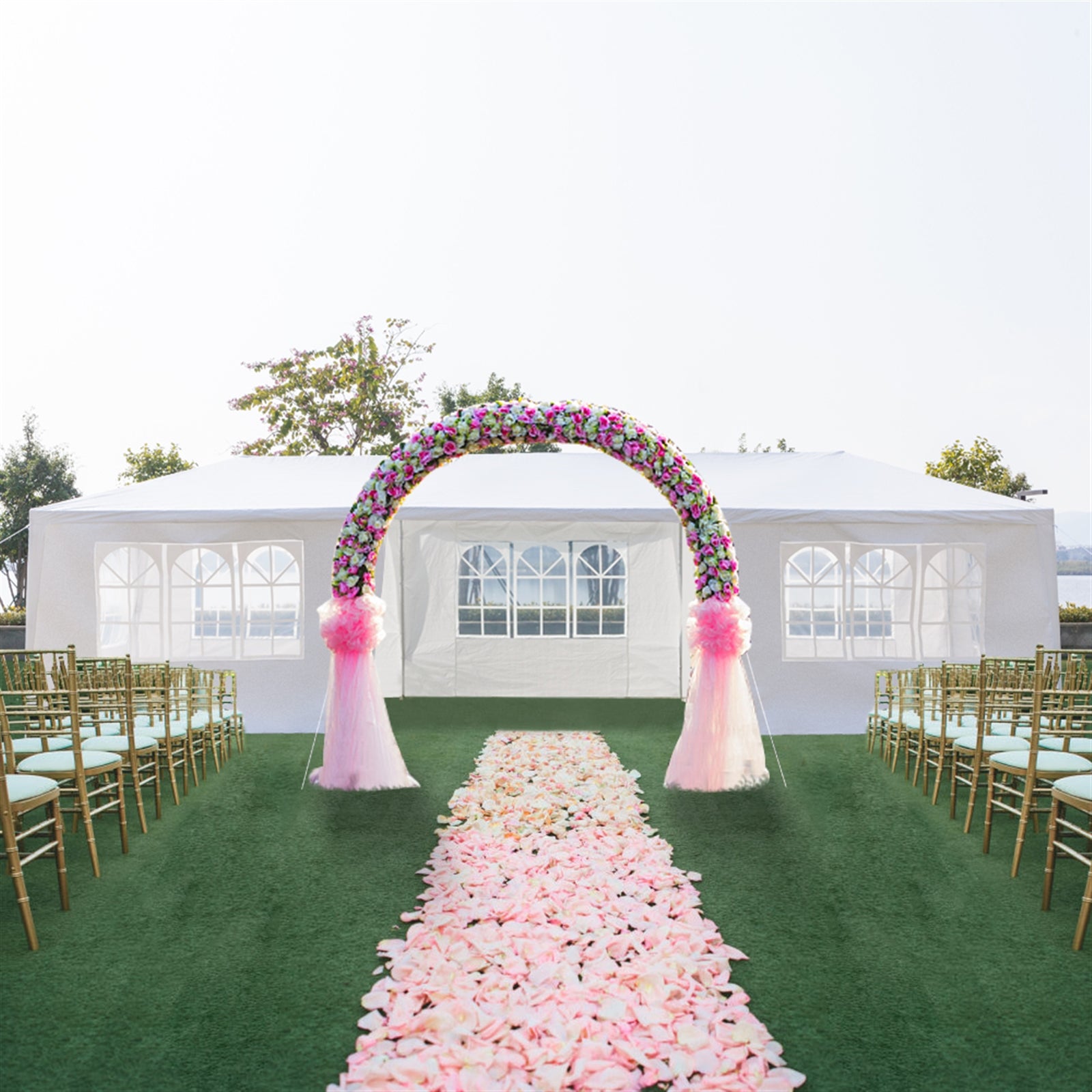 White 3 x 9m Seven Sided Party Tent
