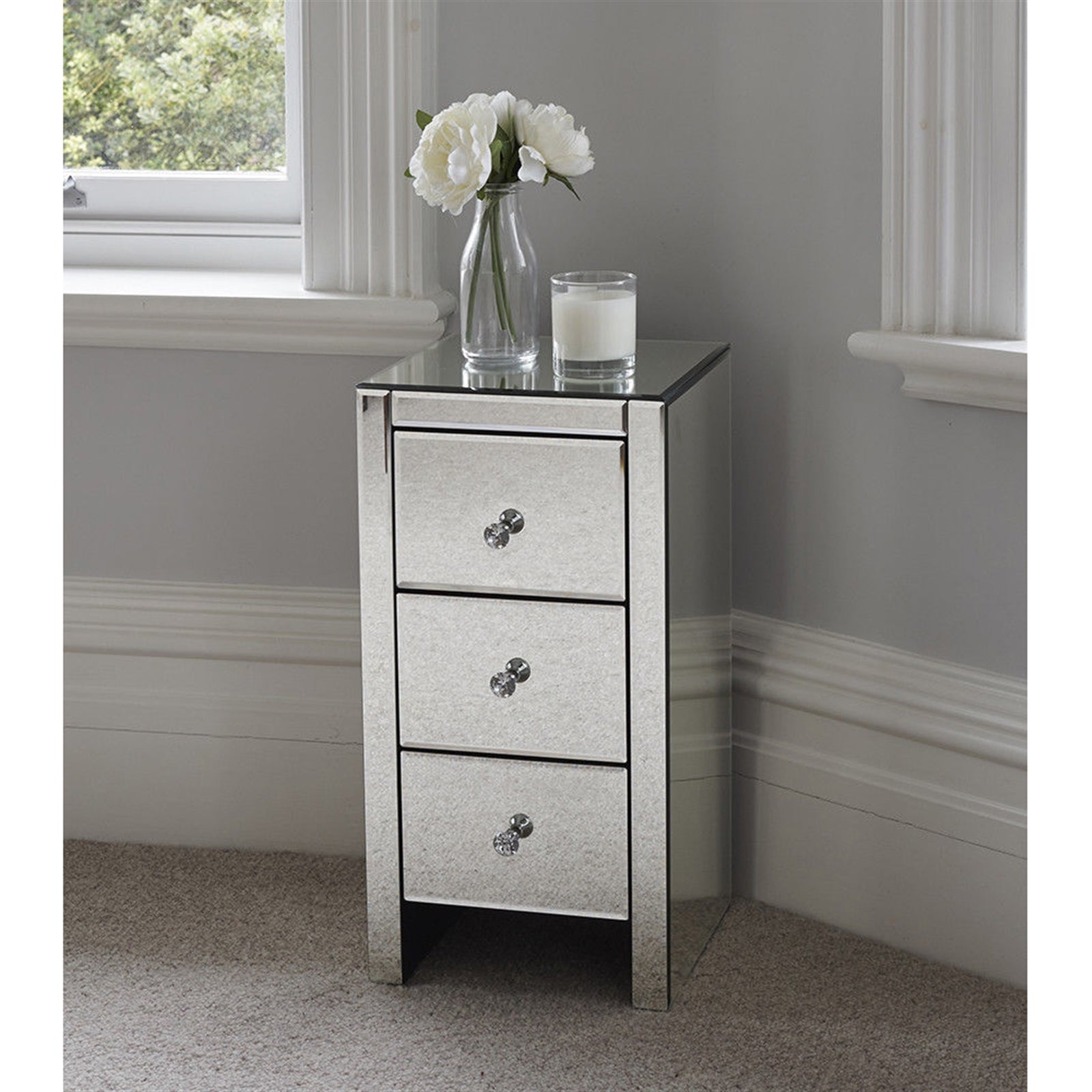 Anglian Mirrored Bedside Chest