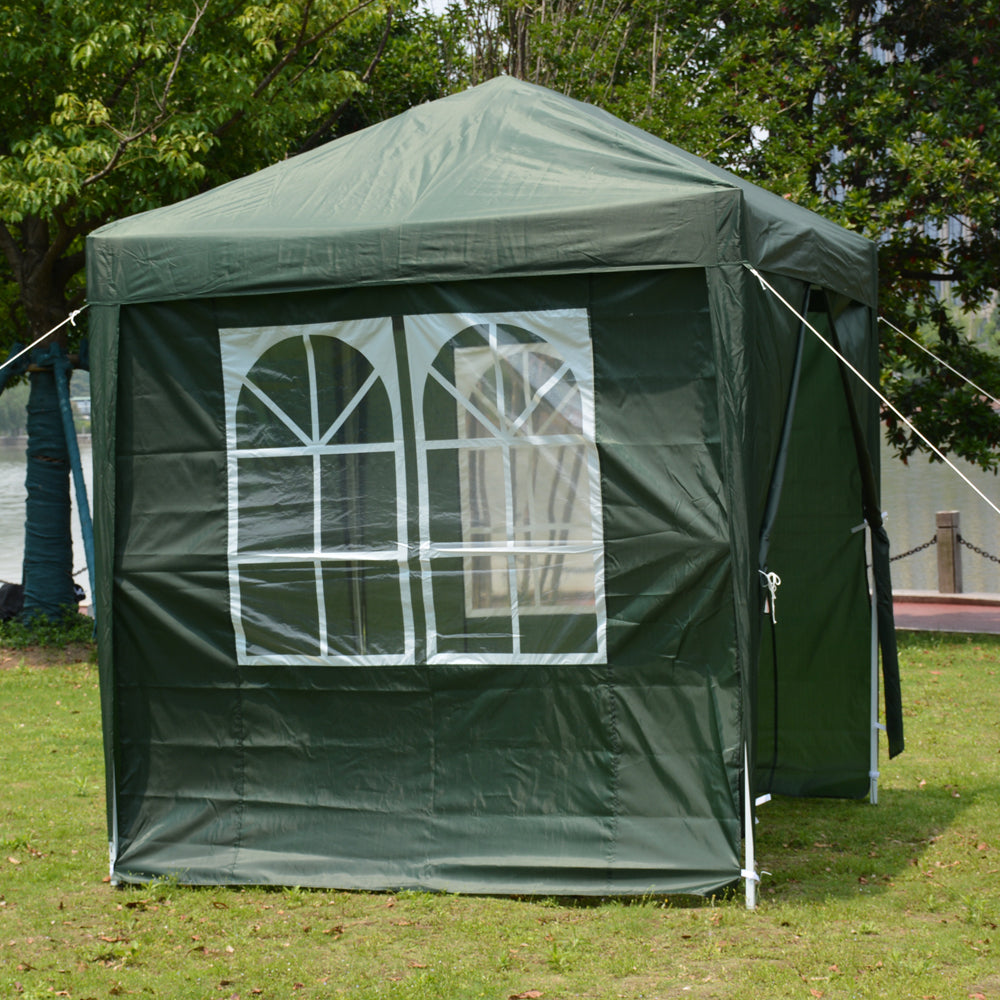 Green 2x2m Two Doors & Two Windows Gazebo