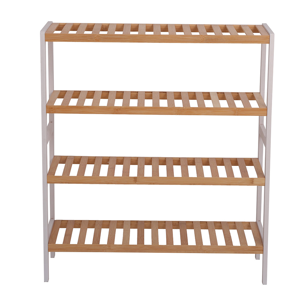 Natural Bamboo 4-Tier Shoe Rack