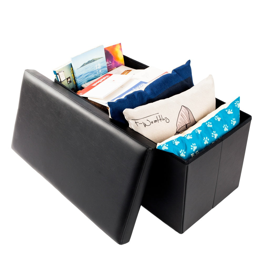 Raven Black Storage Ottoman