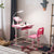 Pink Adjustable Lifting Desk With Lamp