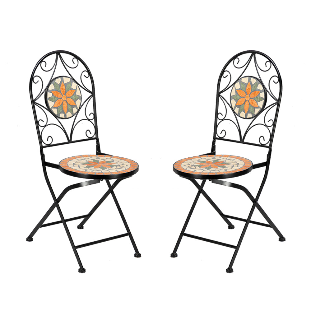 Maplene Mosaic Patio Chairs - Set of 2