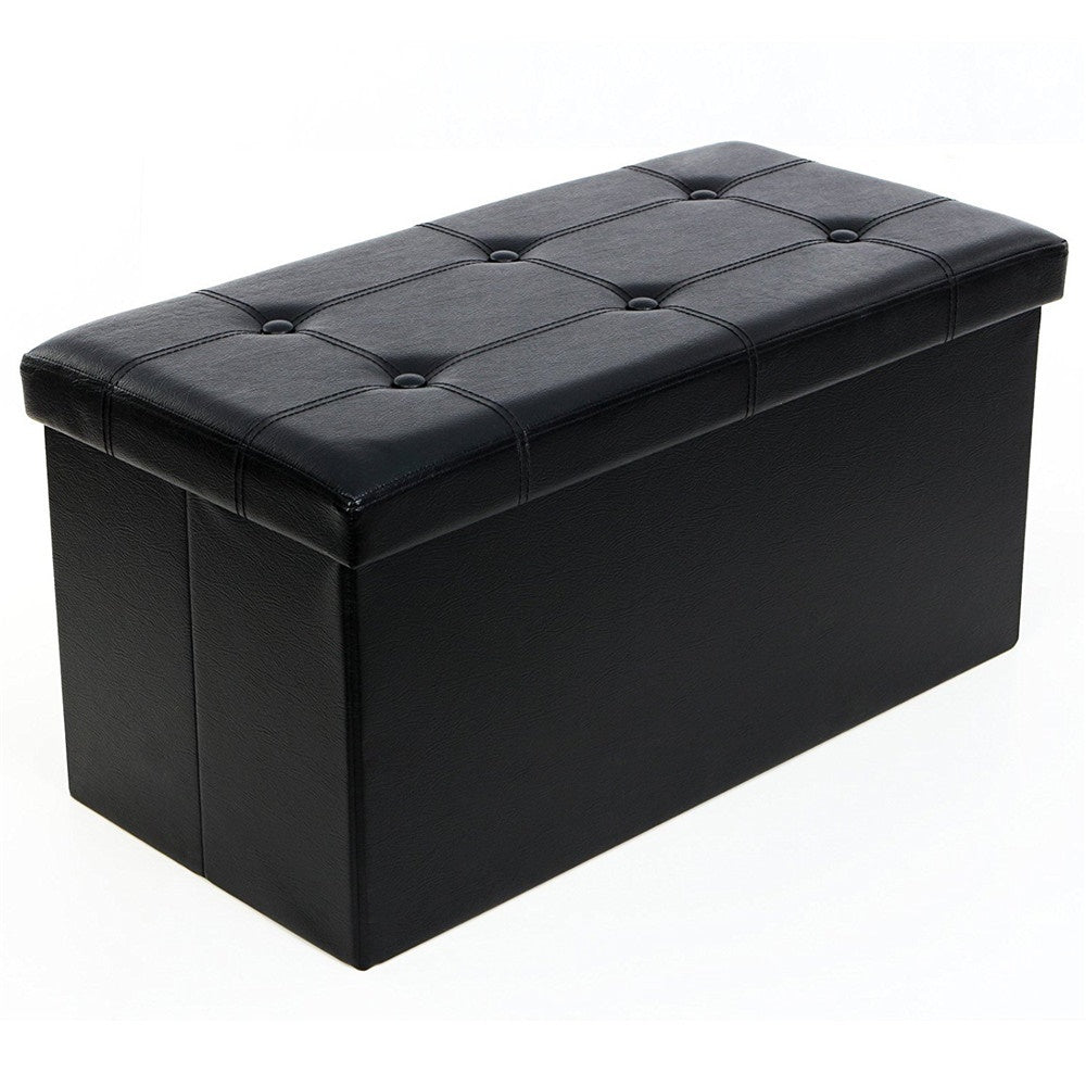 Pitchford Black Tufted Storage Ottoman