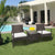 2 Seater Brown Rattan Garden Set