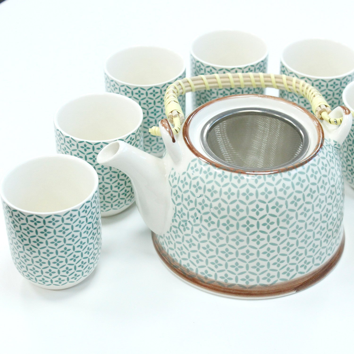 Mosaic Green 7 Piece Tea Set