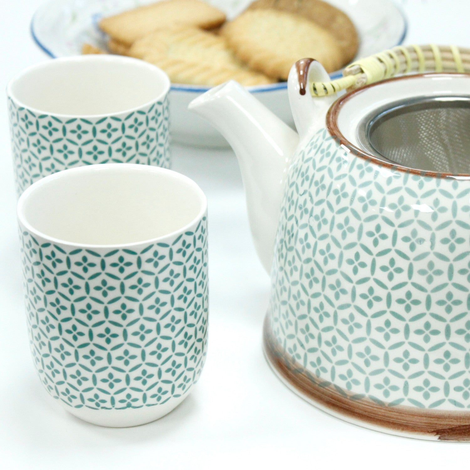 Mosaic Green 7 Piece Tea Set