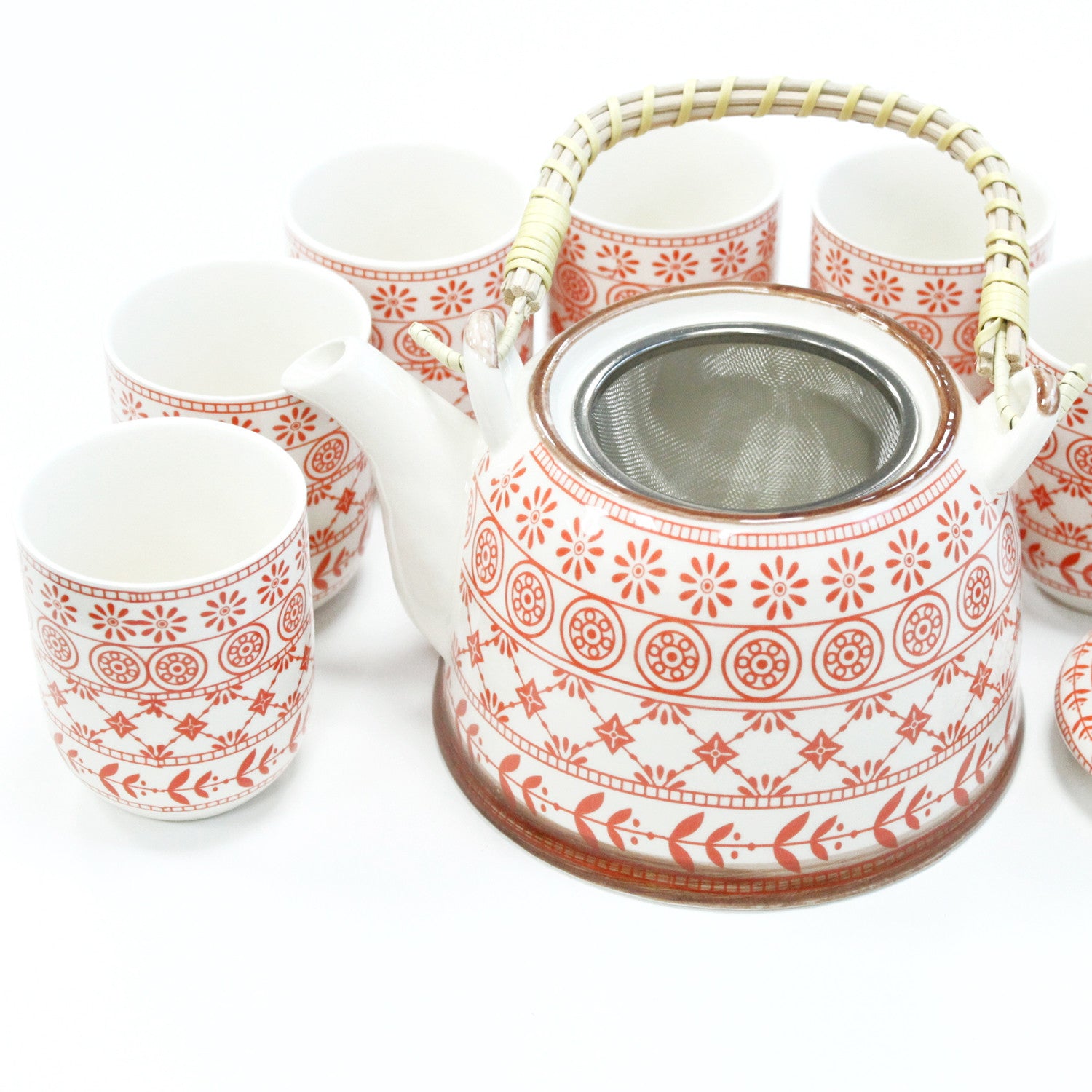 Autumn Coral 7 Piece Ceramic Tea Set