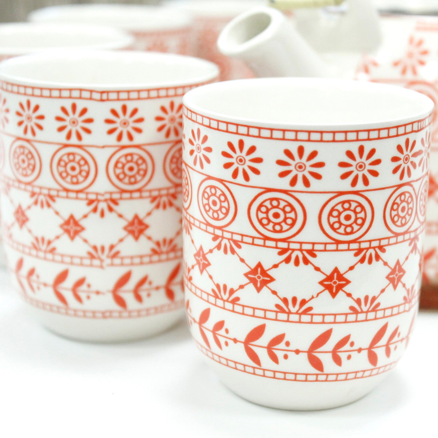 Autumn Coral 7 Piece Ceramic Tea Set